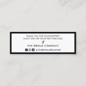 白黒の割引カード スキニー名刺 (裏面)