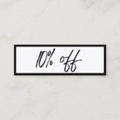 白黒の割引カード スキニー名刺 (正面)