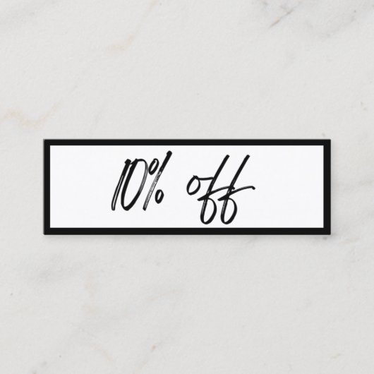 白黒の割引カード スキニー名刺 (正面)