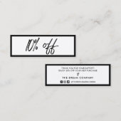 白黒の割引カード スキニー名刺 (正面/裏面)
