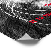 白黒の勇気やる気を起こさせるライオン ポスター (角)