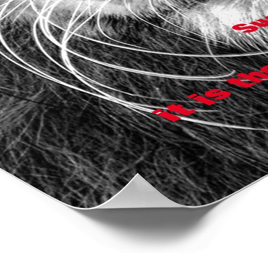 白黒の勇気やる気を起こさせるライオン ポスター (角)