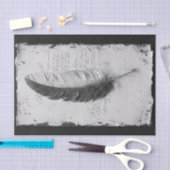 白黒の勉強のゴシック風の羽毛 薄葉紙 (クラフト)