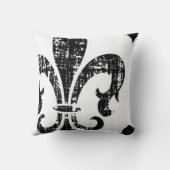 白黒の動揺してなアヤメの枕 クッション (裏面)