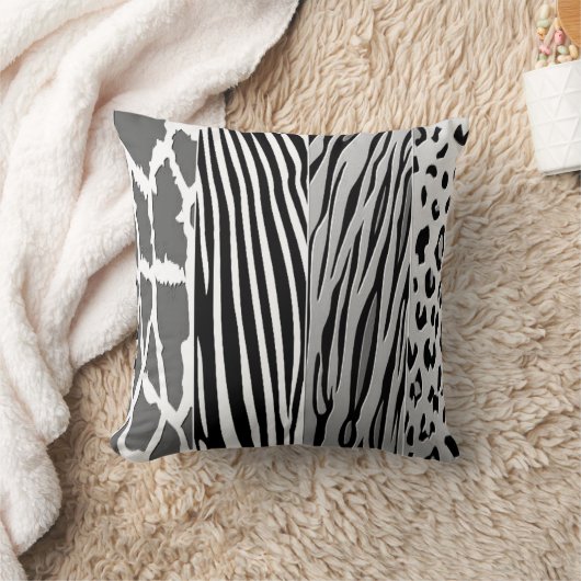 白黒の動物の印刷ゼブラスト クッション (ブランケット)