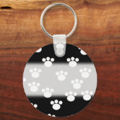 白黒の動物の手の印刷パターン。 キーホルダー (正面)