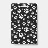 白黒の動物の手の印刷モノグラム バッジ (裏面)