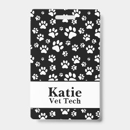 白黒の動物の手の印刷モノグラム バッジ