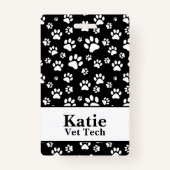 白黒の動物の手の印刷モノグラム バッジ (正面)