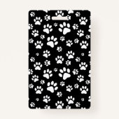 白黒の動物の手の印刷モノグラム バッジ (裏面)