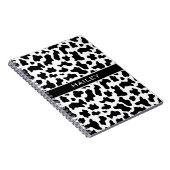 白黒の動物の牛のプリント斑点女性のカーボーイ ノートブック (右側)