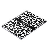 白黒の動物の牛のプリント斑点女性のカーボーイ ノートブック (左側)