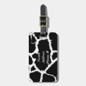 白黒の動物模様 ラゲッジタグ (正面縦)