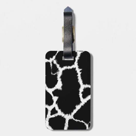 白黒の動物模様 ラゲッジタグ (裏面縦)