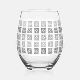 白黒の化粧用ワイングラス ステムなしワイングラス