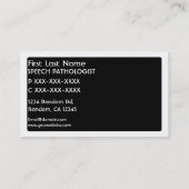 白黒の医療言語聴覚士の名刺 名刺 (裏面)