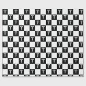 白黒の医療記号カドゥセウス ラッピングペーパー (フラット)