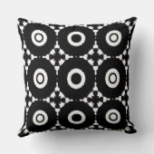 白黒の十字と円の装飾用クッション クッション (裏面)