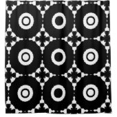 白黒の十字と円 シャワーカーテン (正面)