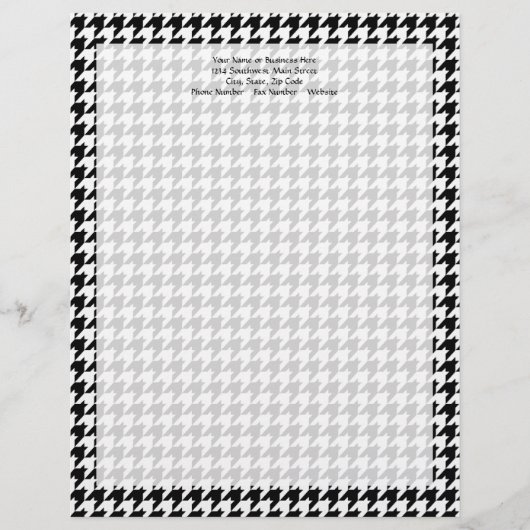 白黒の千鳥格子のファッションデザイナ レターヘッド (正面)