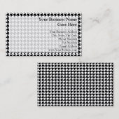 白黒の千鳥格子のファッションデザイナ 名刺 (正面/裏面)