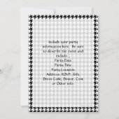 白黒の千鳥格子のファッションデザイナ 招待状 (裏面)