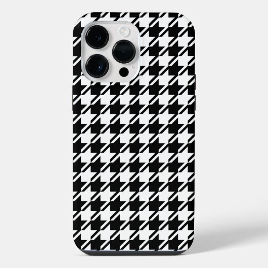 白黒の千鳥格子模様 iPhoneケース (裏面)
