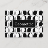 白黒の半円の幾何学的パターン 名刺 (正面)