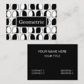 白黒の半円の幾何学的パターン 名刺 (正面/裏面)