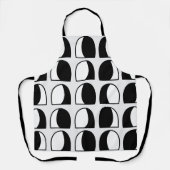 白黒の半円ジオメトリ エプロン (正面)