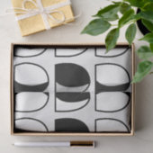 白黒の半円ジオメトリ 薄葉紙 (ギフト)