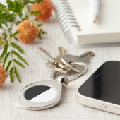 白黒の半分と半分のグラフィック キーホルダー (側面)