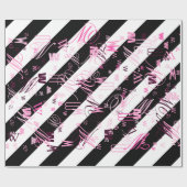 白黒の半分と半分グラフィック ラッピングペーパー (フラット)