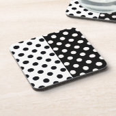 白黒の半色分割の逆水玉模様 コースター (左側)