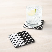 白黒の半色分割の逆水玉模様 コースター (右側)