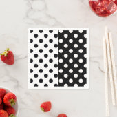 白黒の半色分割の逆水玉模様 スタンダードカクテルナプキン (インサイチュ)
