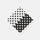 白黒の半色分割の逆水玉模様 スタンダードカクテルナプキン (角)