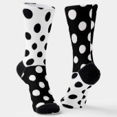 白黒の半色分割の逆水玉模様 ソックス (傾斜あり)