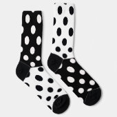 白黒の半色分割の逆水玉模様 ソックス (右)