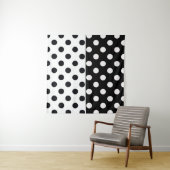 白黒の半色分割の逆水玉模様 タペストリー (インサイチュ)