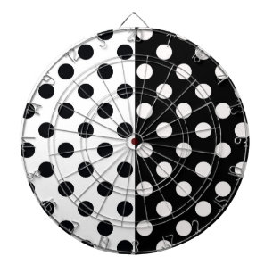 白黒の半色分割の逆水玉模様 ダーツボード