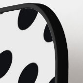 白黒の半色分割の逆水玉模様 ピックルボールラケット (左詳細)