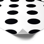 白黒の半色分割の逆水玉模様 ポスター (角)