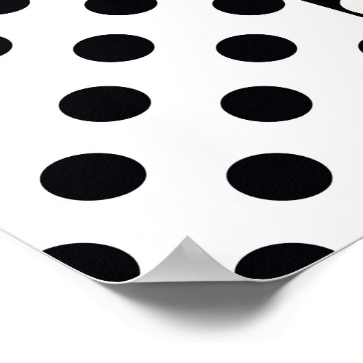 白黒の半色分割の逆水玉模様 ポスター (角)