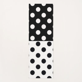 白黒の半色分割の逆水玉模様 ヨガマット