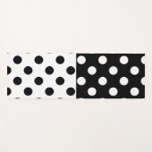 白黒の半色分割の逆水玉模様 ヨガマット (正面(横))