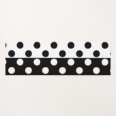 白黒の半色分割の逆水玉模様 ヨガマット (正面(横))