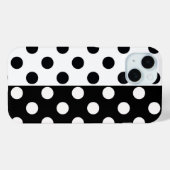 白黒の半色分割の逆水玉模様 Case-Mate iPhoneケース (裏面 (横))