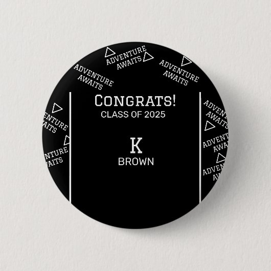 白黒の卒業カスタムボタン 缶バッジ (正面)