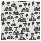 白黒の卒業キャップとガウン ファブリック (クローズアップ)